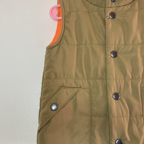 OSHKOSH B’GOSH Boy’s Tan with Orange Fleece Lining Snap Up Vest / Size: 18 Mos - Picture 5 of 10